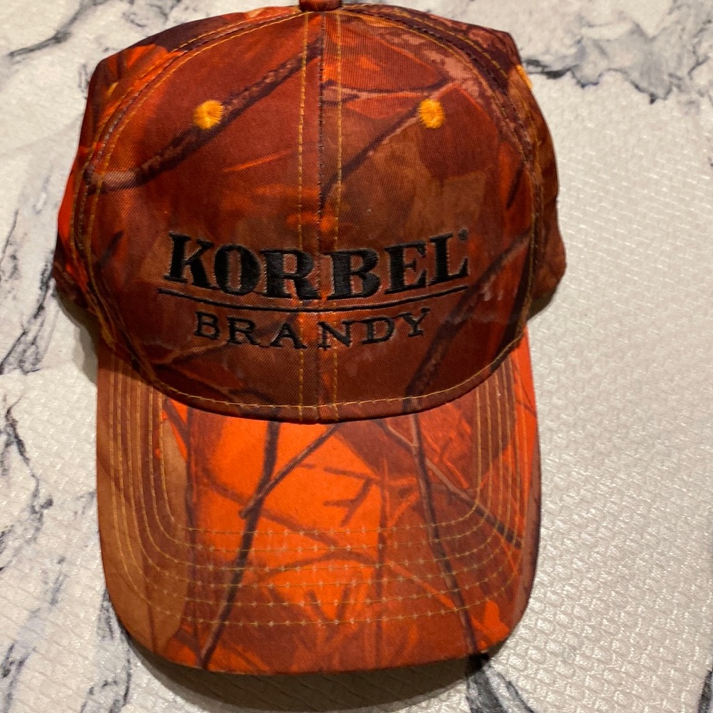 Mens Blaze orange camouflage Hunting Cap, Korbel Brandy!🔥Adjustable